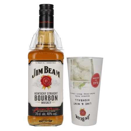 🌾Jim Beam Kentucky Straight Bourbon Whiskey 40% Vol. 0,7l mit Highball Glas | Whisky Ambassador