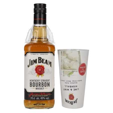 Jim Beam Kentucky Straight Bourbon Whiskey 40% Vol. 0,7l mit Highball Glas | Whisk(e)y S.U.A | 🌾 Whisky Ambassador | Online Shop