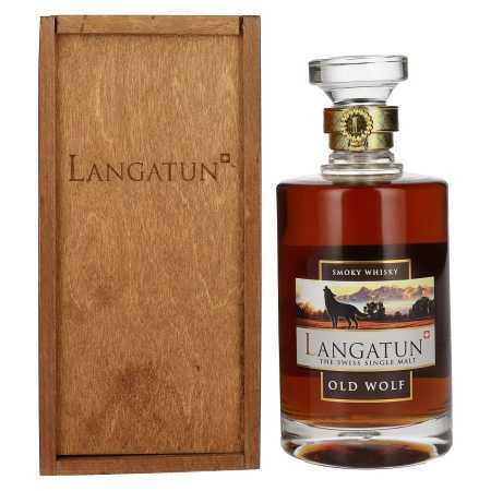 Langatun OLD WOLF Smoky Swiss Single Malt Whisky 46% Vol. 0,5l in Wooden Box | Single Malt | 🌾 Whisky Ambassador | Online Shop