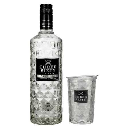🌾Three Sixty Vodka 37,5% Vol. 0,7l mit Glas | Whisky Ambassador