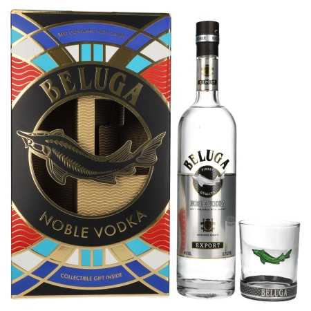 🌾Beluga Noble Vodka EXPORT Montenegro 40% Vol. 0,7l in Giftbox mit Glas 