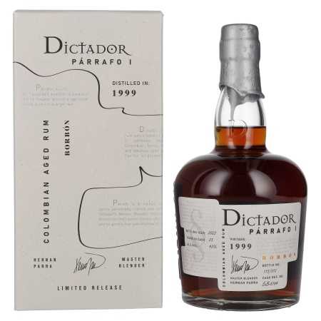 Dictador PÁRRAFO I 23 Years Old BORBÓN Vintage 1999 43% Vol. 0,7l in Geschenkbox | Kolumbijský rum | 🌾 Whisky Ambassador | Online Shop