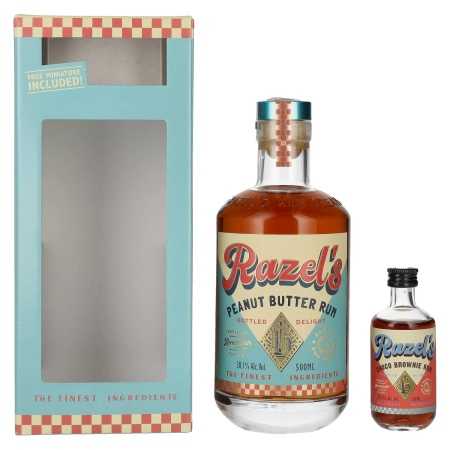 🌾Razel's Peanut Butter Spirit Drink 38,1% Vol. 0,5l in Geschenkbox mit Miniatur 0,05l | Whisky Ambassador
