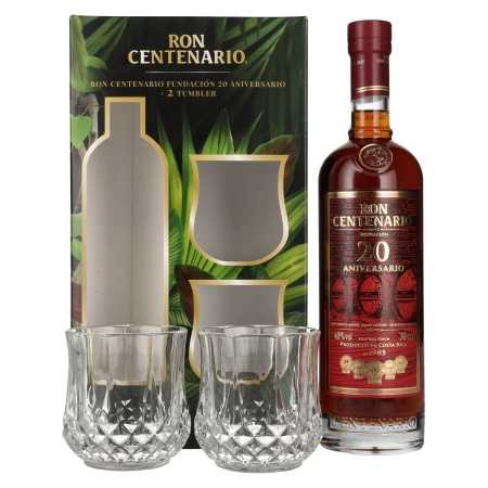 🌾Ron Centenario FUNDACIÓN 20 Sistema Solera Rum 40% Vol. 0,7l in Giftbox mit 2 Tumbler 