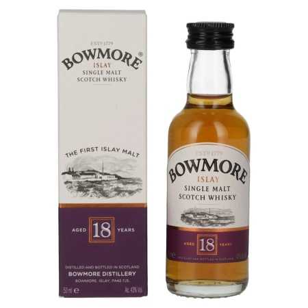 Bowmore 18 Years Old Islay Single Malt 43% Vol. 0,05l in Geschenkbox | Islay Scotch Whisky | 🌾 Whisky Ambassador | Online Shop