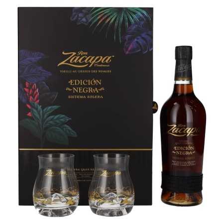 Ron Zacapa Centenario EDICIÓN NEGRA Sistema Solera Gran Reserva 43% Vol. 0,7l in Geschenkbox mit 2 Gläsern | Miešaný rum Solera | 🌾 Whisky Ambassador | Online Shop