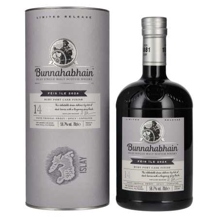 Bunnahabhain 14 Years Old RUBY PORT CASK Matured Limited Release Fèis Ìle 2024 58,7% Vol. 0,7l in Geschenkbox