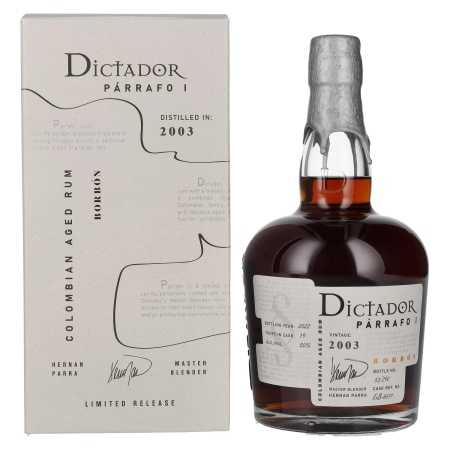 Dictador PÁRRAFO I 19 Years Old BORBÓN Vintage 2003 50% Vol. 0,7l in Geschenkbox | Rom columbian | 🌾 Whisky Ambassador | Online Shop