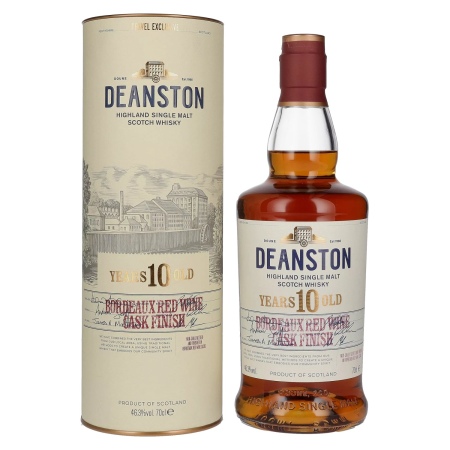 Deanston 10 Years Old Highland Single Malt Bordeaux Red Wine Cask Finish 46,3% Vol. 0,7l in Geschenkbox | Highland Whisky | 🌾 Whisky Ambassador | Online Shop