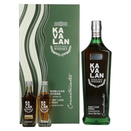 Kavalan CONCERTMASTER Port Cask Finish Single Malt Whisky 40% Vol. 0,7l in Giftbox mit 2x0,05l Miniaturen