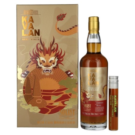 Kavalan SOLIST RUM CASK Single Malt Whisky Dragon Edition 53,3% Vol. 0,7l in Giftbox mit 0,05l Miniatur