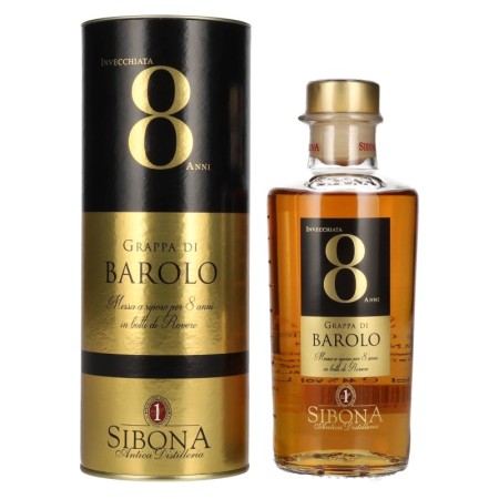 Sibona 8 Anni Invecchiata Grappa di BAROLO 44% Vol. 0,5l in Giftbox