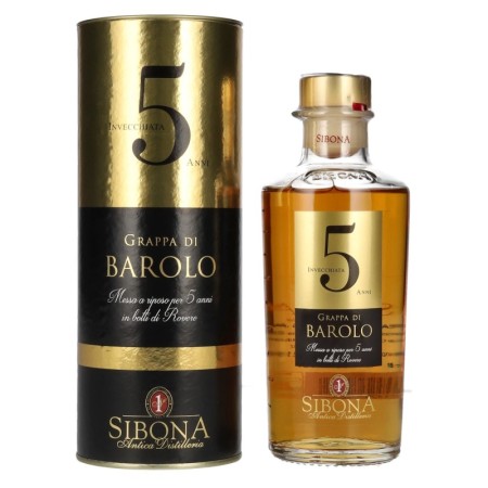 🌾Sibona 5 Anni Invecchiata Grappa di BAROLO 44% Vol. 0,5l in Giftbox 