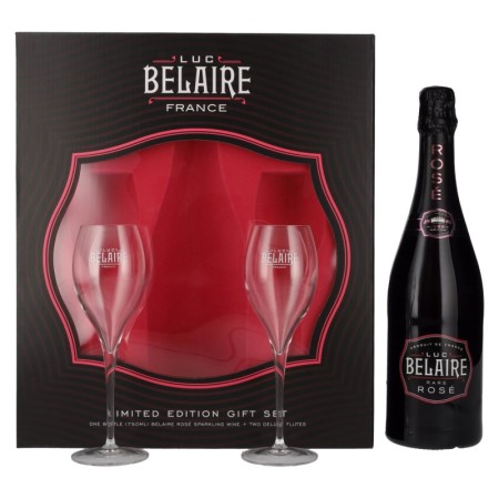 Luc Belaire Rare Rosé 12,5% Vol. 0,75l in Giftbox and 2 glasses