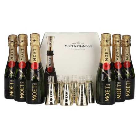 Moët & Chandon Champagne AT HOME PACK 12% Vol. 6x0,2l in Geschenkbox mit Bottle Sippers | Pirkite vyną | 🌾 Whisky Ambassador | Online Shop