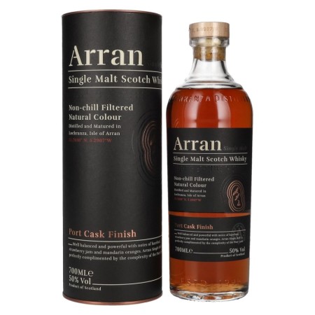 Arran Single Malt PORT CASK FINISH Single Malt Scotch Whisky 50% Vol. 0,7l in Giftbox