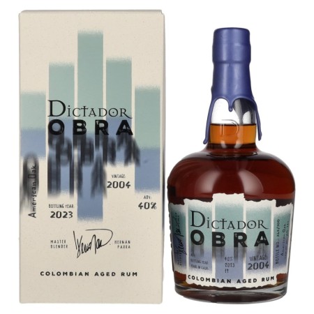 Dictador OBRA VINTAGE 19 Years Old AMERICAN OAK CASK Rum 2004 40% Vol. 0,7l in Giftbox