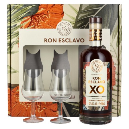 Ron Esclavo XO Ron Dominicana 42% Vol. 0,7l in Giftbox mit 2 Gläser