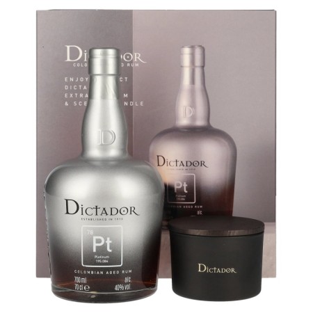 Dictador PLATINUM Colombian Aged Rum 40% Vol. 0,7l in Giftbox mit Kerze