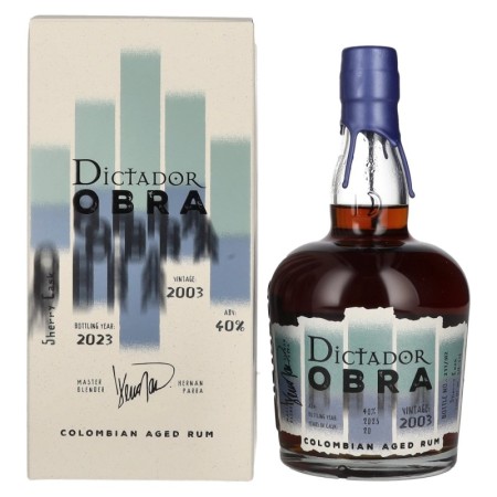 Dictador OBRA VINTAGE 20 Years Old SHERRY CASK Rum 2003 40% Vol. 0,7l in Giftbox