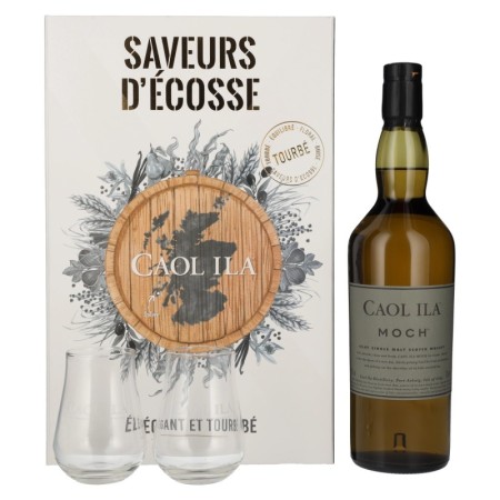 Caol Ila MOCH Saveurs D'Ècosse Set 43% Vol. 0,7l in Giftbox mit 2 Gläsern