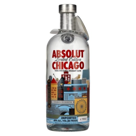 Absolut Vodka CHICAGO Olive & Rosemary Flavor Limited Edition 40% Vol. 0,7l