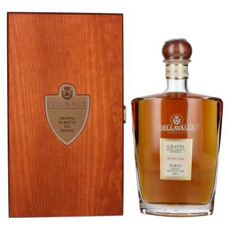 Dellavalle Grappa Affinata in botti da PORTO Single Vintage Cask 2007 42% Vol. 0,7l in Holzkiste | Grappa | 🌾 Whisky Ambassador | Online Shop