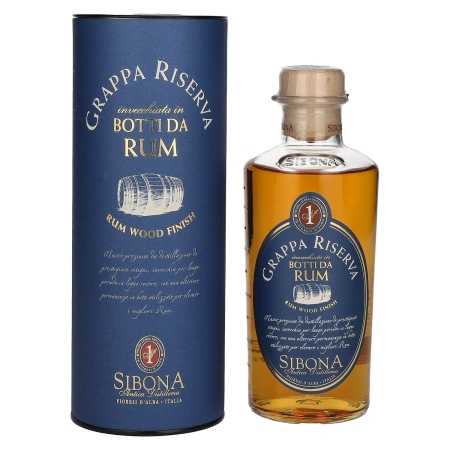 Sibona GRAPPA RISERVA Botti da RUM 44% Vol. 0,5l in Geschenkbox