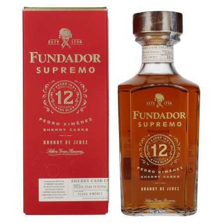 Fundador Supremo 12 Years Old Sherry Casks Brandy de Jerez 40% Vol. 0,7l in Geschenkbox | Eau-de-vie de vin | 🌾 Whisky Ambassador | Online Shop