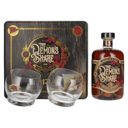 🌾The Demon's Share Superior Blend Rum 12 Years Old 41% Vol. 0,7l in Tinbox mit 2 Gläser | Whisky Ambassador