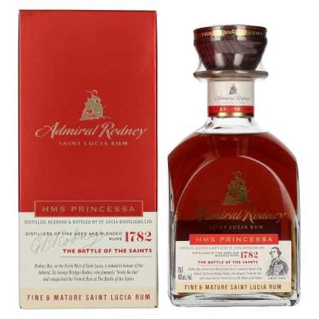 🌾Admiral Rodney HMS PRINCESSA Fine & Mature Saint Lucia Rum 40% Vol. 0,7l in Geschenkbox | Whisky Ambassador