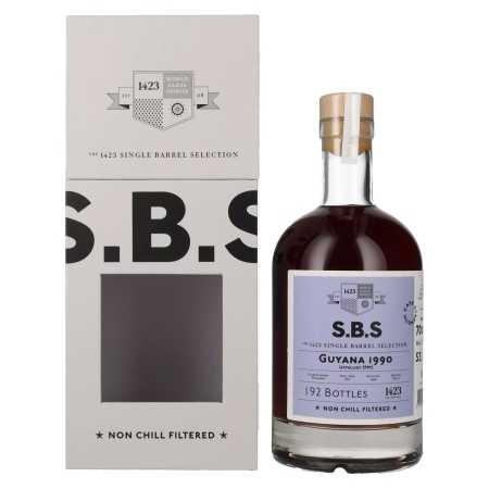 1423 S.B.S GUYANA Rum Single Barrel Selection 1990 53,1% Vol. 0,7l in Geschenkbox | Rom på enskilt fat | 🌾 Whisky Ambassador | Online Shop