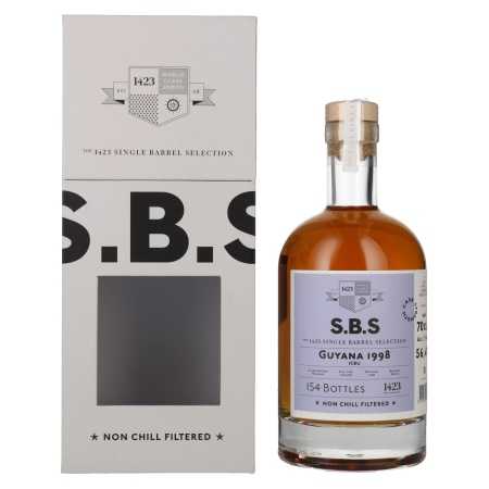 1423 S.B.S GUYANA Single Barrel Selection 1998 56,4% Vol. 0,7l in Geschenkbox | Rhum single cask | 🌾 Whisky Ambassador | Online Shop