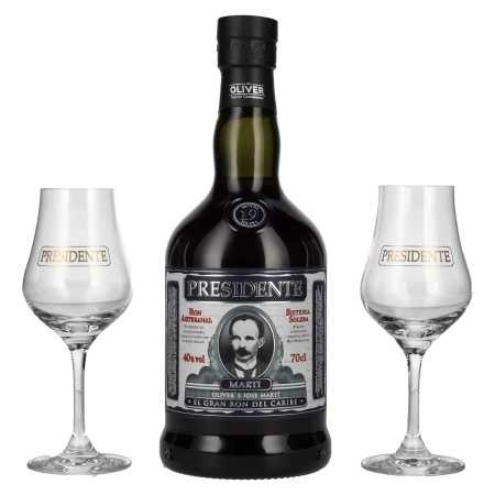 🌾Presidente Marti 19 Sistema Solera 40% Vol. 0,7l in Geschenkbox mit 2 Gläsern | Whisky Ambassador