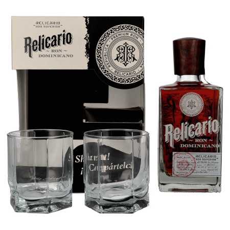 Relicario Ron Dominicano Superior 40% Vol. 0,7l in Geschenkbox mit 2 Gläsern