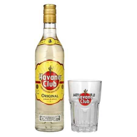 🌾Havana Club Añejo 3 Años Rum 40% Vol. 0,7l mit Glas | Whisky Ambassador