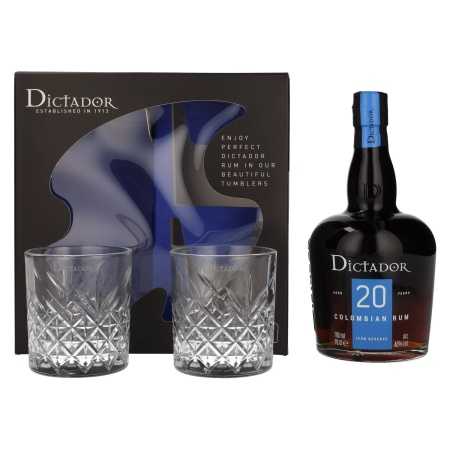 Dictador 20 Years Old ICON RESERVE Colombian Rum 40% Vol. 0,7l - 2 Glasses | Colombian rum | 🌾 Whisky Ambassador | Online Shop