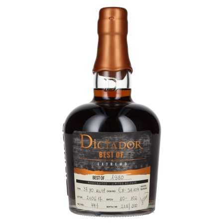 Dictador BEST OF 1980 EXTREMO Rum 37YO/210617/EX-SH104 44% Vol. 0,7l | Colombian rum | 🌾 Whisky Ambassador | Online Shop