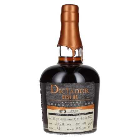 🌾Dictador BEST OF 1980 EXTREMO Colombian Rum 37YO/200617/EX-B098 45% Vol. 0,7l | Whisky Ambassador
