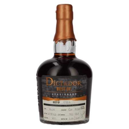 Dictador BEST OF 1972 APASIONADO Colombian Rum 45YO/030317/EX-P030 41% Vol. 0,7l | Kolumbijos romas | 🌾 Whisky Ambassador | Online Shop