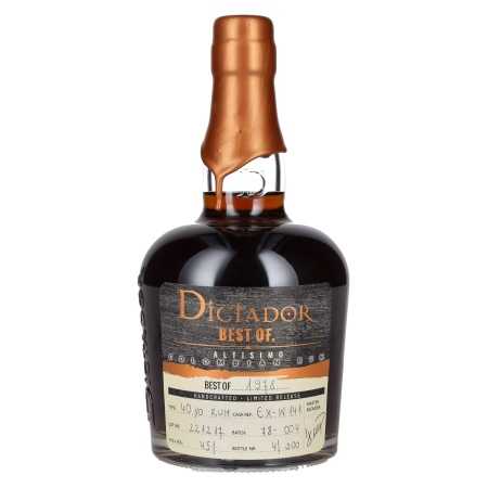 🌾Dictador BEST OF 1978 ALTISIMO Colombian Rum Limited Release 45% Vol. 0,7l | Whisky Ambassador
