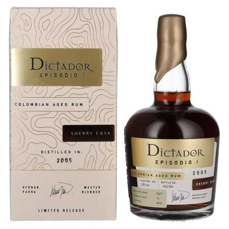 Dictador EPISODIO I 16 Years Old SHERRY CASK Rum 2005 44% Vol. 0,7l in Geschenkbox | Kolumbijas rums | 🌾 Whisky Ambassador | Online Shop