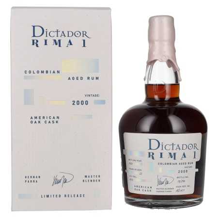 Dictador RIMA 1 22 Years Old AMERICAN OAK Cask Vintage 2000 43% Vol. 0,7l in Geschenkbox | Kolumbijos romas | 🌾 Whisky Ambassador | Online Shop