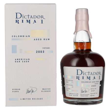 Dictador RIMA 1 19 Years Old AMERICAN OAK Cask Vintage 2003 43% Vol. 0,7l in Geschenkbox | Kolumbijski rum | 🌾 Whisky Ambassador | Online Shop