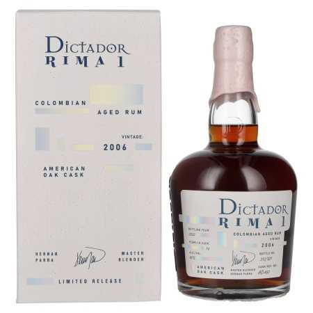 Dictador RIMA 1 16 Years Old AMERICAN OAK Cask Vintage 2006 42% Vol. 0,7l in Geschenkbox | Rom columbian | 🌾 Whisky Ambassador | Online Shop