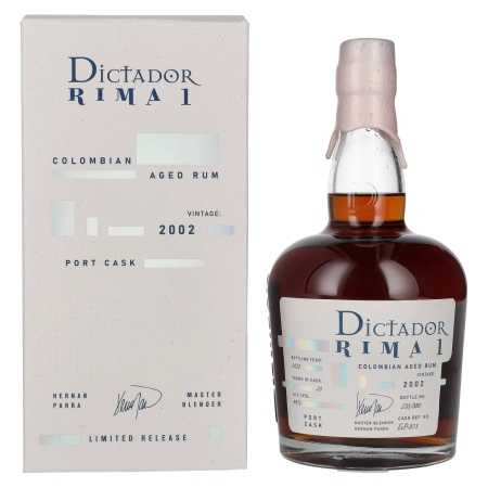 Dictador RIMA 1 20 Years Old PORT CASK Vintage 2002 44% Vol. 0,7l in Geschenkbox | Rom columbian | 🌾 Whisky Ambassador | Online Shop