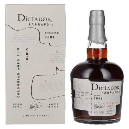 Dictador PÁRRAFO I 21 Years Old BORBÓN Vintage 2001 44% Vol. 0,7l in Geschenkbox | Colombiansk rom | 🌾 Whisky Ambassador | Online Shop