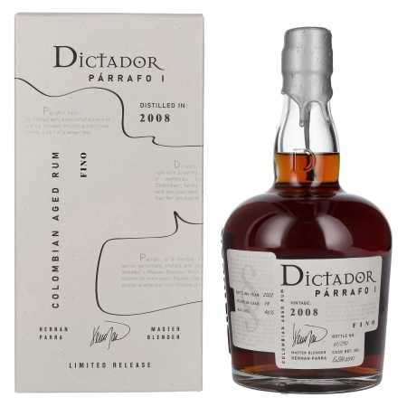 Dictador PÁRRAFO I 14 Years Old FINO Vintage 2008 46% Vol. 0,7l in Geschenkbox | Kolumbianischer Rum | 🌾 Whisky Ambassador | Online Shop