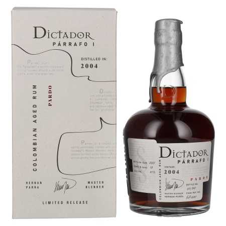 Dictador PÁRRAFO I 18 Years Old PARDO Vintage 2004 41% Vol. 0,7l in Geschenkbox | Kolumbialainen rommi | 🌾 Whisky Ambassador | Online Shop