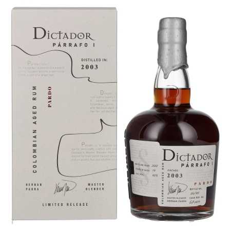 Dictador PÁRRAFO I 19 Years Old PARDO Vintage 2003 40% Vol. 0,7l in Geschenkbox | Colombiaanse rum | 🌾 Whisky Ambassador | Online Shop